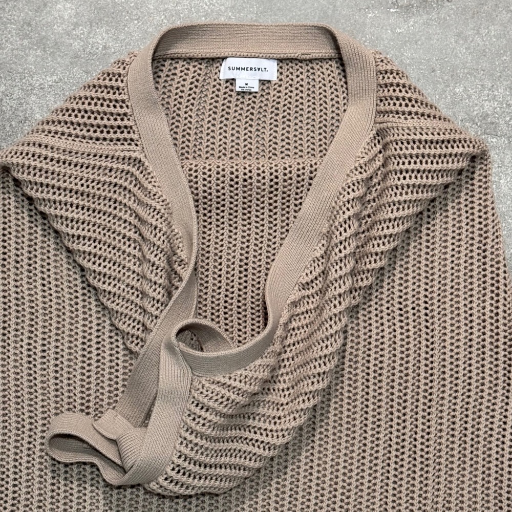 Summersalt Crochet Halter Dress Women Size M Sand Beige EUC Open Back Knit $145 - Picture 9 of 16